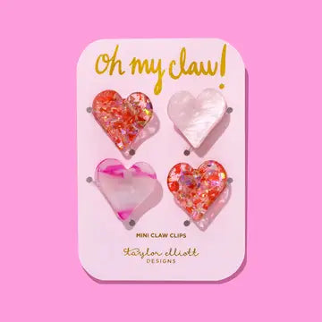 Claw Clips - Pink + Red Confetti