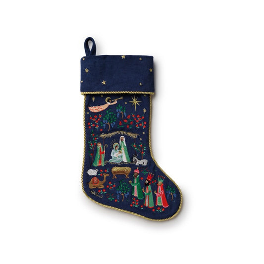 Embroidered Stocking - Nativity