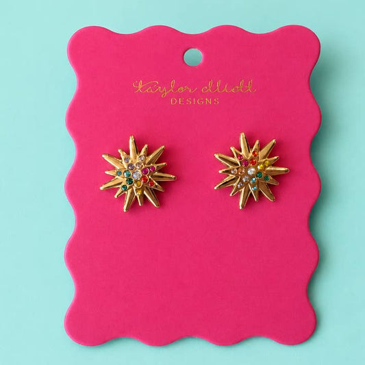 Stud Earrings - Bianca Colorful Starburst