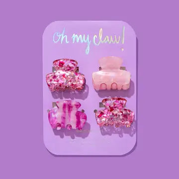 Mini Claw Clips - Pink Confetti