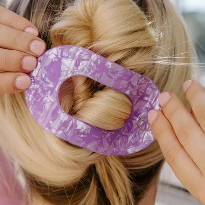Large Flat Round Hair Clip - Lavender Mist