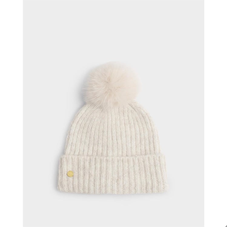 Sequin Soft Knit Hat - Creme