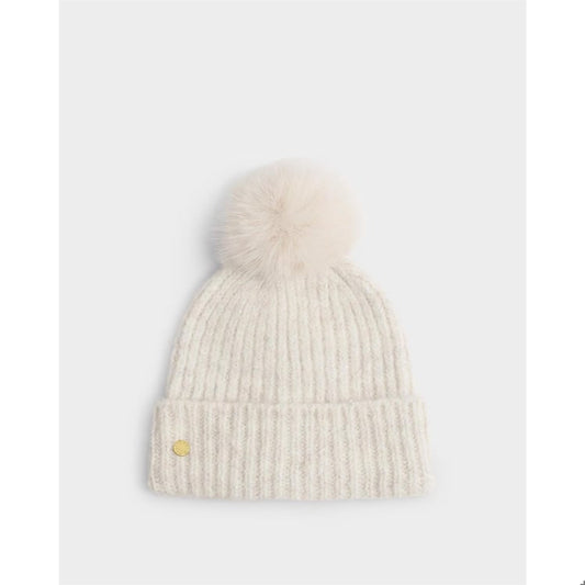 Sequin Soft Knit Hat - Creme