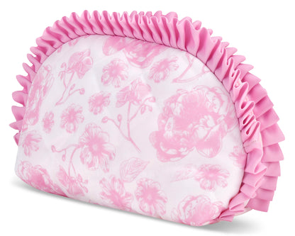 Pretty Pink Toile Oval Cosmetic Bag