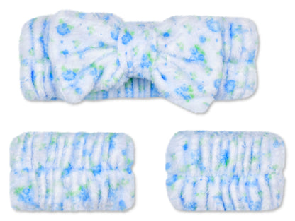 Blue Ditsy Spa Set