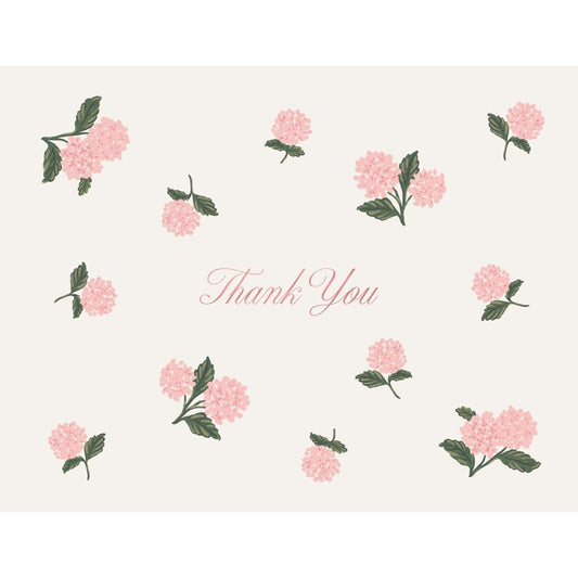 Thank You Card - Pink Hydrangea