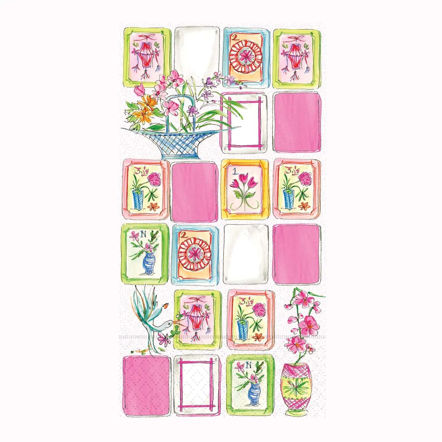 Guest Towels -  Mahjong Pink Rosanne Beck