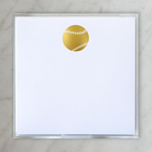 Notepad - Gold Foil Baseball- Paddie