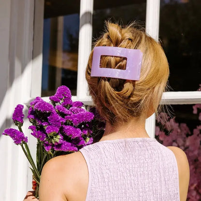 Large Flat Rectangle Hair Clip - Lavender Mist