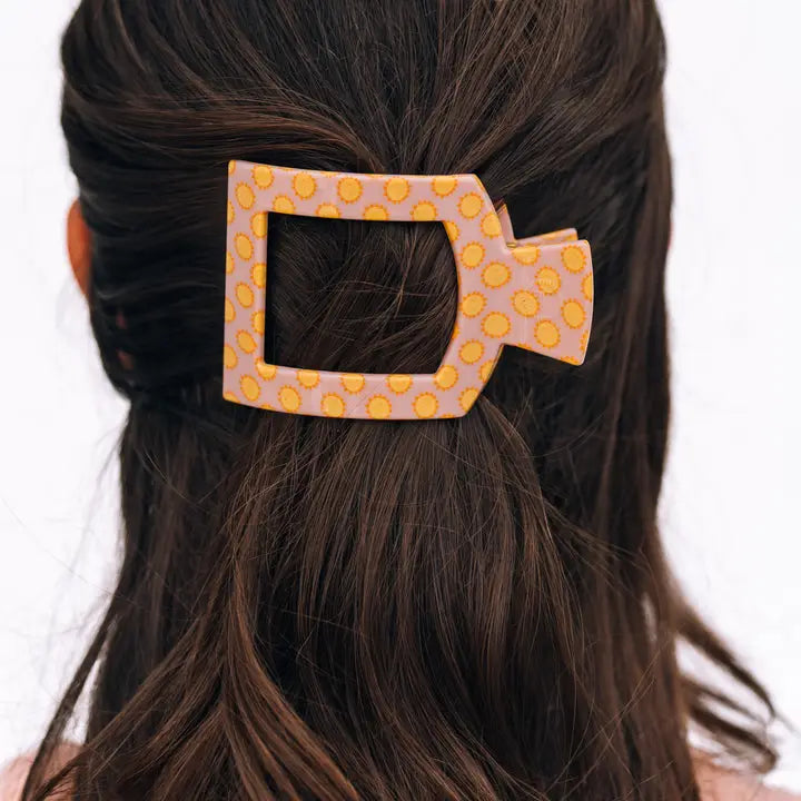 Medium Flat Square Hair Clip - Sunny Days Ahead