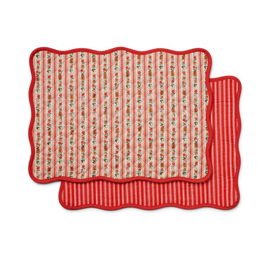 Cotton Placemats, Set of 4 - Holly Jolly