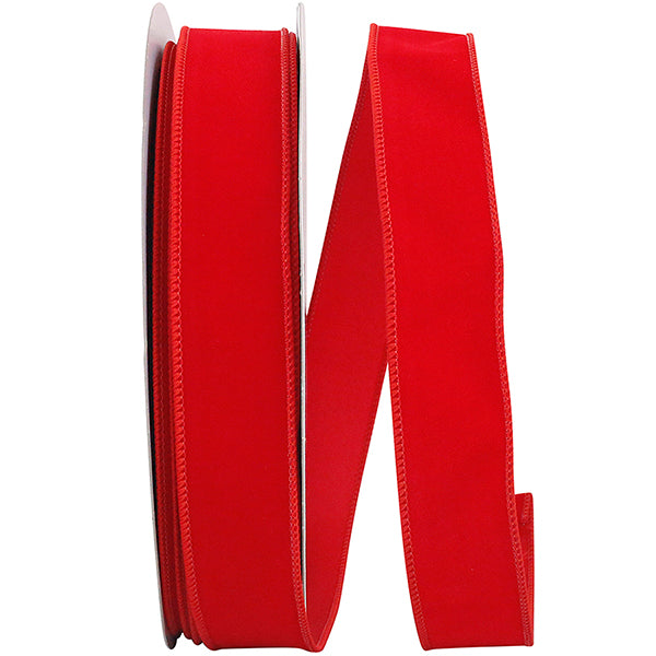 Value Velvet Wired Edge Ribbon | Red, 1.5", 50 yards