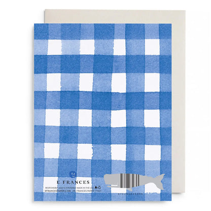 Boxed Cards -   Blue Gingham Thank You
