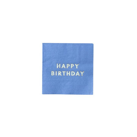 Cocktail Napkins - Palisades Blue Happy Birthday