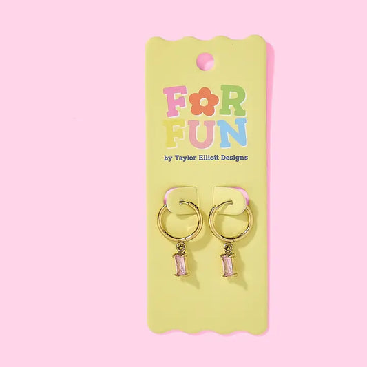 For Fun - Maxie Pink Huggie Earrings
