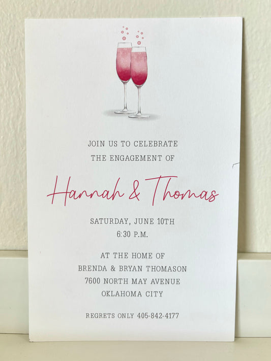 Rose Champagne Invitation - 10 CT
