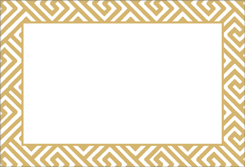 Place Card - Gold Fretwork Foil
