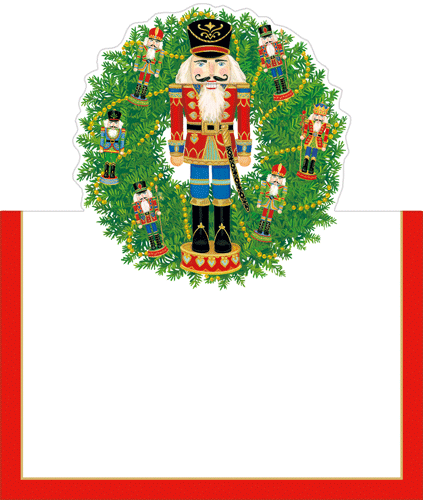 Die Cut Place Cards - Nutcracker Wreath