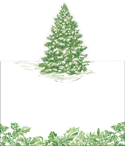 Die Cut Place Cards - Christmas Tree Toile