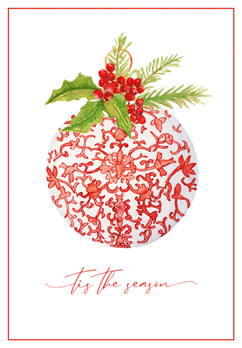 Christmas Card -  Ornament And Holly