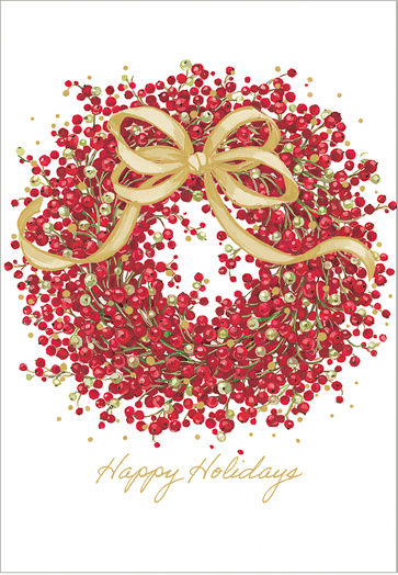 Christmas Card - Pepperberry Wreath Foil