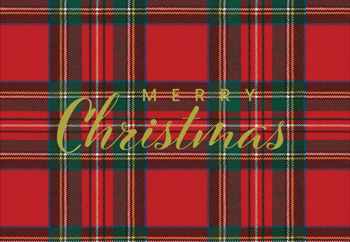 Christmas Card - Royal Plaid Foil
