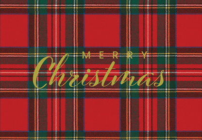 Christmas Card - Royal Plaid Foil