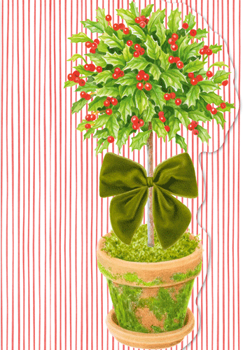 Christmas Card - Holly Topiary