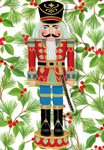 Christmas Card - Nutcracker And Greenery