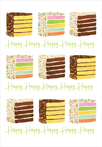 Birthday Card -  Cake Slices