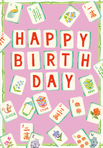 Birthday Card - Mahjong