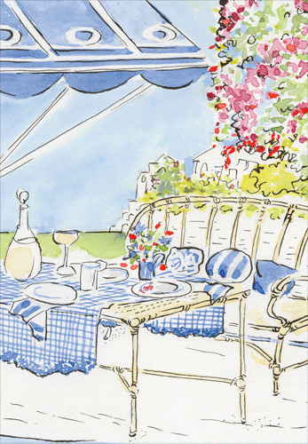 Birthday Card -  Blue Afternoon