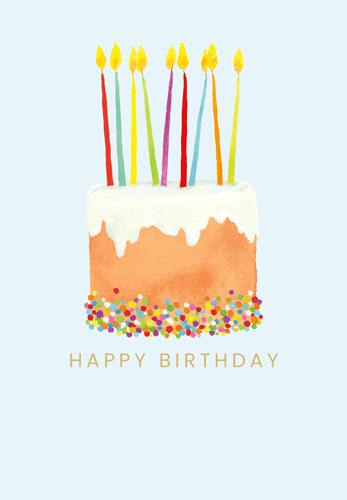 Birthday Card - Cake And Candles Foil