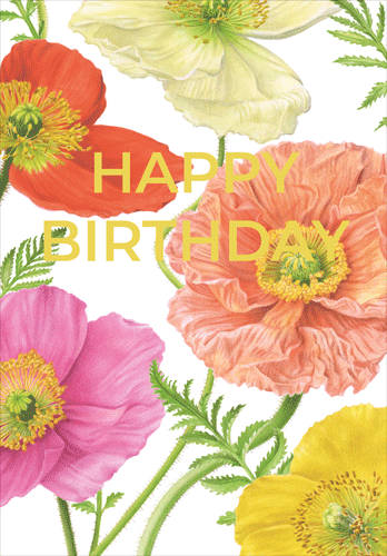Birthday Card - Poppy Birthday Foil