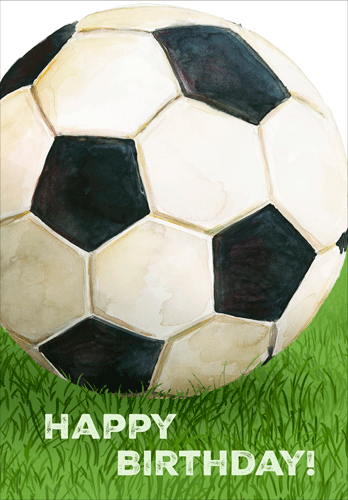 Die-Cut Birthday Card - Soccer Ball