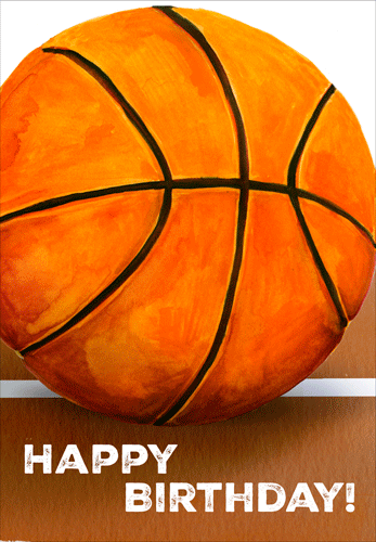 Die-Cut Birthday Card - Basketball