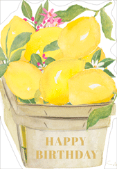 Die-Cut Birthday Card -  Lemons Foil