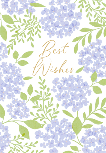 Engagement Card - Modern Hydrangeas Foil