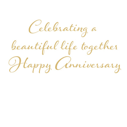 Anniversary Card -  Birds And Butterflies Foil
