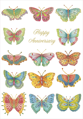 Anniversary Card - Butterfly Foil