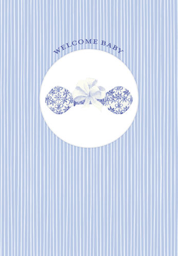 Die-Cut Baby Card - Rattle And Stripe