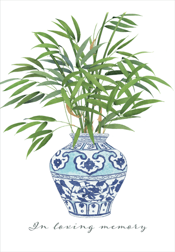 Sympathy Card -  Bamboo And Vase