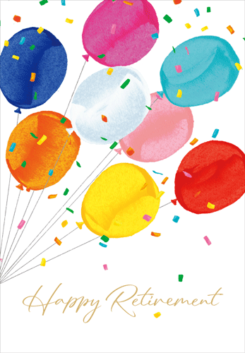 Retirement Card -  Celebration Balloons Foil