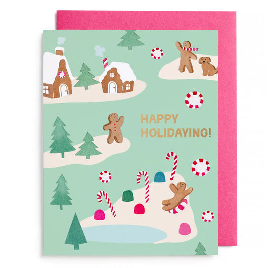 Greeting Card - Gingerbread Village