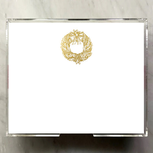 Notepad - Gold Foil Wreath