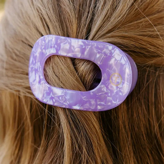 Medium Flat Round Hair Clip - Lavender Mist