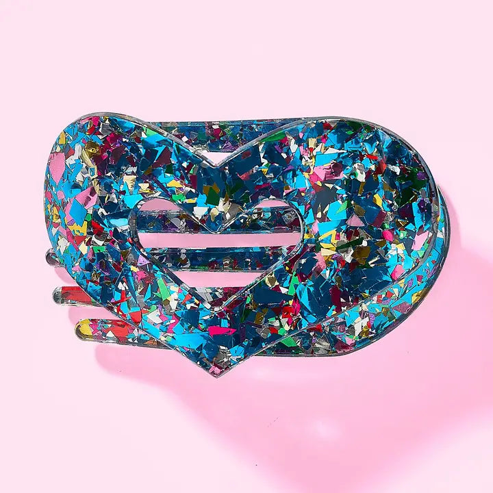 For Fun -  Blue Confetti Flat Clip