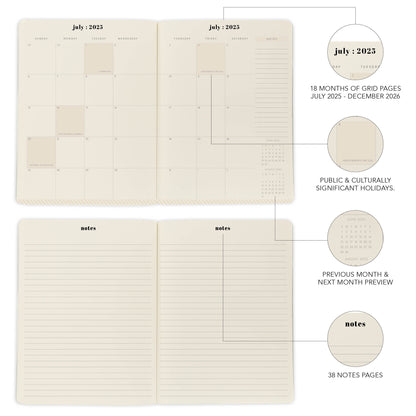 18-Month Planner - Cottage Stripe