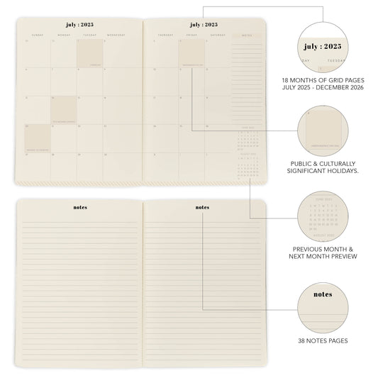 18-Month Planner - Cottage Stripe