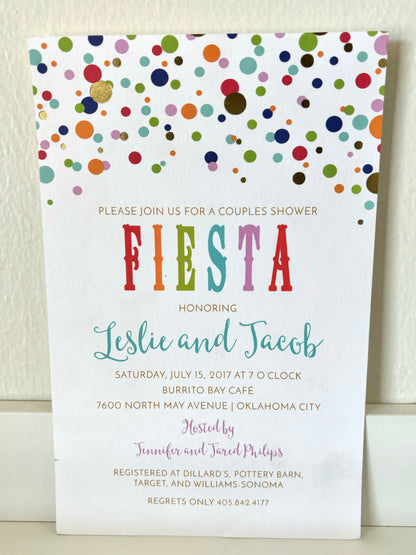 Fiesta Confetti Gold Foil Invitation - 10 CT